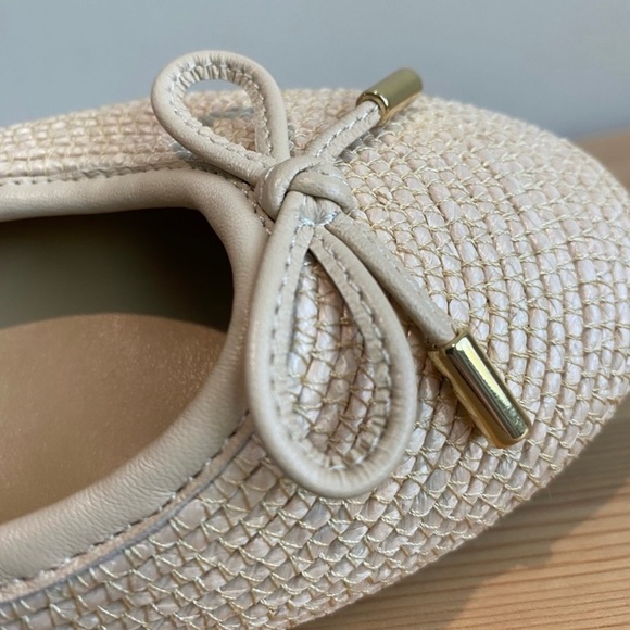 Talbots The Olympia Woven Raffia Bow Ballet Flats 8 - Picture 5 of 9